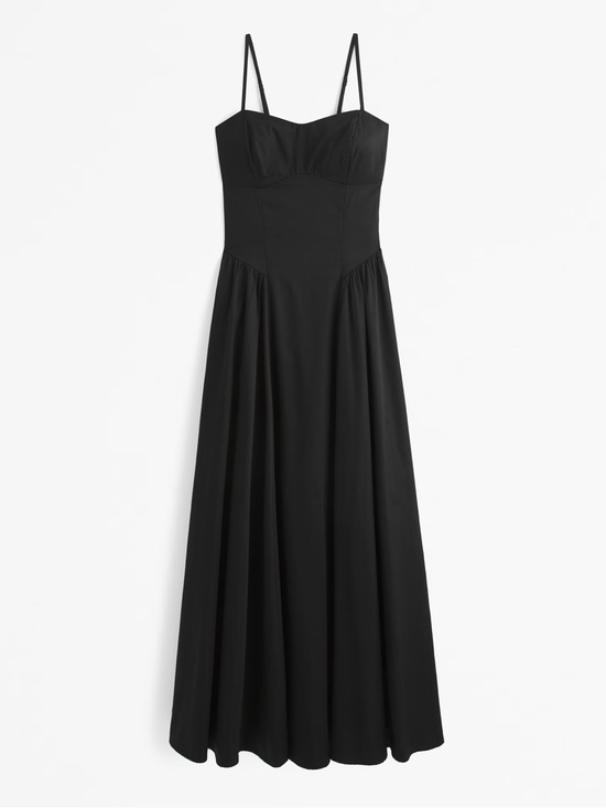 Abercrombie & Fitch Dresses & Skirts - Abercrombie & Fitch Black Dipped Waist Sweetheart Maxi Dress Small